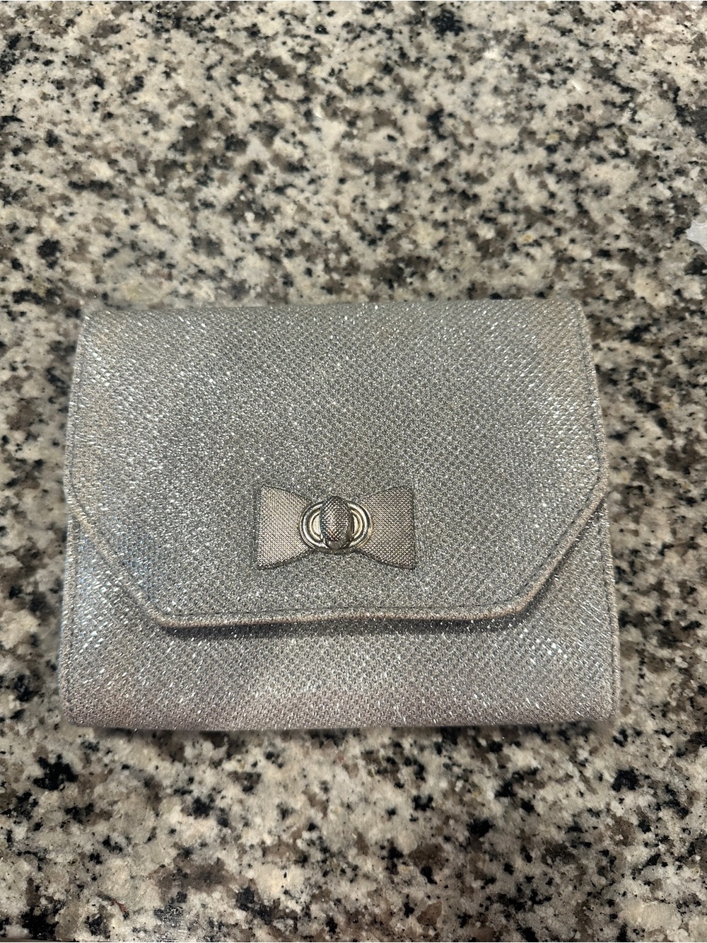 Elegant Silver Bow-Accent Women’s Wallet